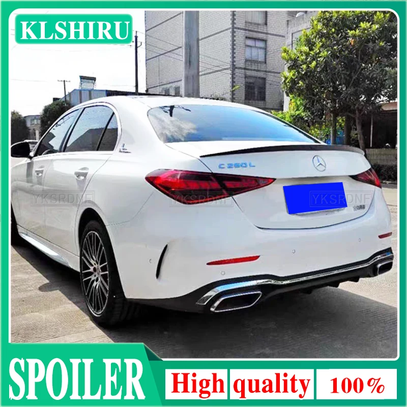 High Quality ABS For Mercedes W206 Spoiler 4Door Sedan C-Class AMG /C63 Style C200 C260 Wing Unpaint and Lacquer Color 2020-2021