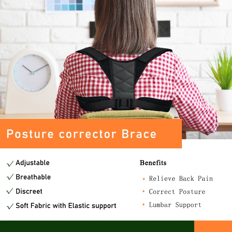 Back Posture Corrector Adjustable Neck Brace Training Equipment Home Office Man Woman Posture Shoulder Support Correction Belt