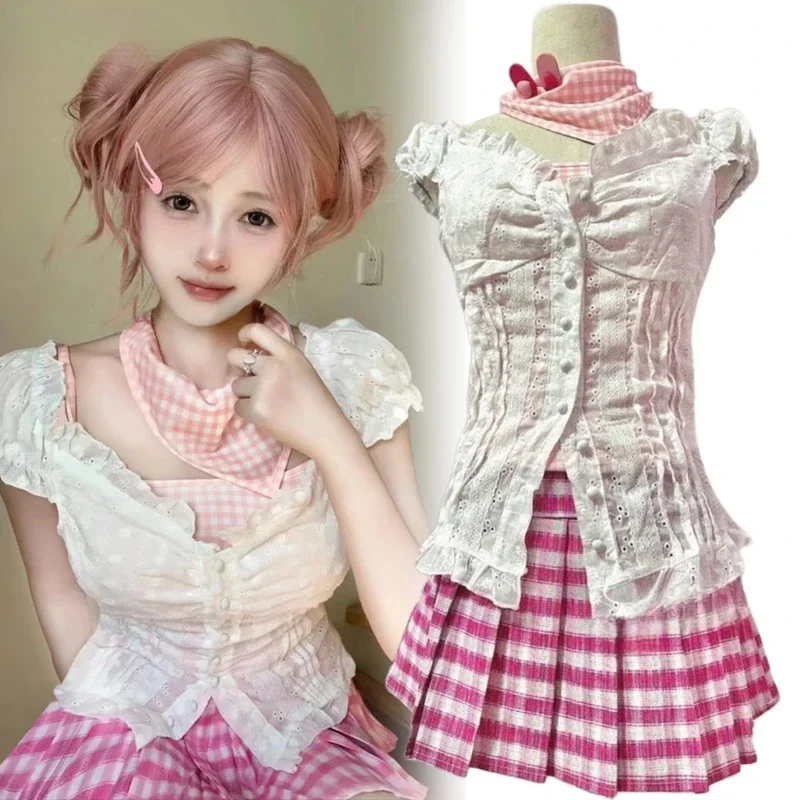 Anime Nana Komatsu Nana Cosplay Kostüm Mädchen rosa Rock Datum Outfits niedlichen Uniform Karneval Maskerade Party Kleidung