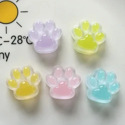 10PCS 26x25mm Noctilucent Paw Series Resin Flat Back Cabochons For Hairpin Scrapbooking DIY Jewelry Craft Decoration Accessories