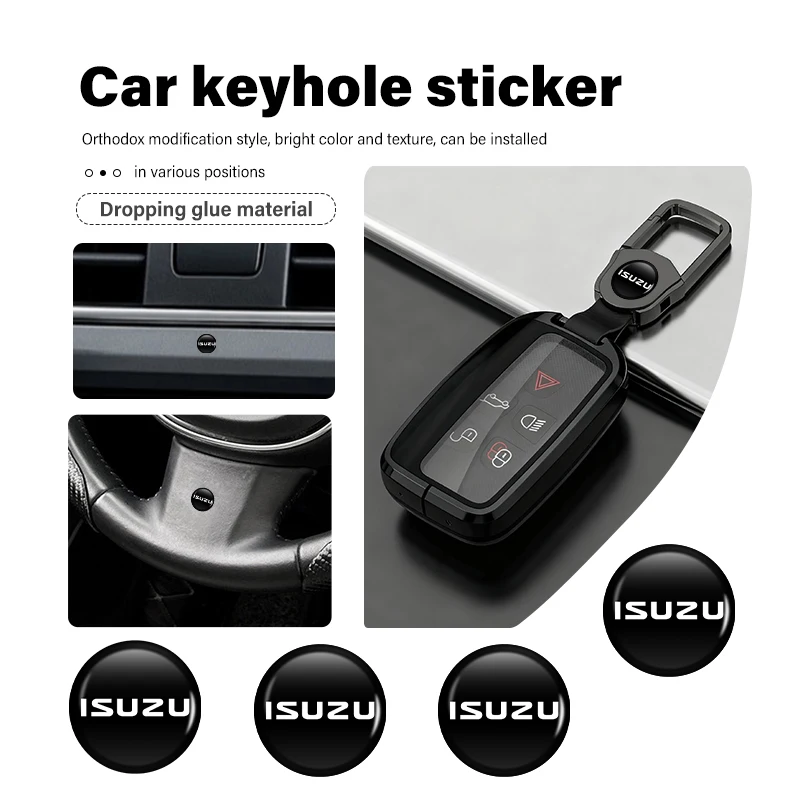 14mm Car Key Stickers Remote Control Keyfob Case Emblem Decorat Accessory For Isuzu D-MAX D MAX Dmax I II WFR VAN 4X4 WFR VAN