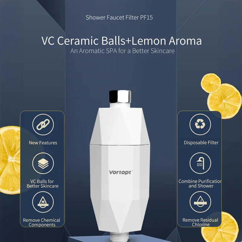 HOMEFISH Revitalizing Shower Water Filter - Reduces Chlorine Heavy Metal - Improves Dry Itchy Skin, Hair Dandruff, Eczema