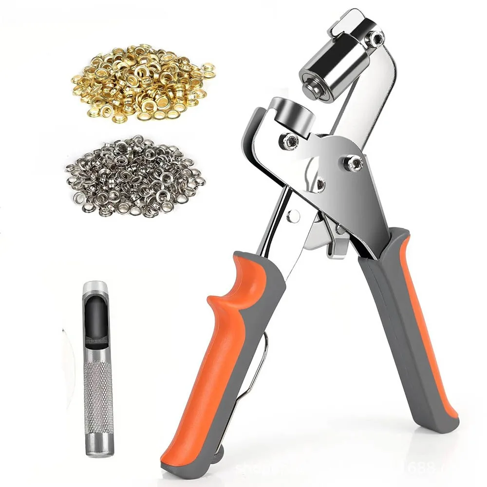

Effortless Eyelet Pliers with Grommets Handheld Eyelet Setter Hand Press Manual Hole Punch Pliers for Tarpaulins Fabrics