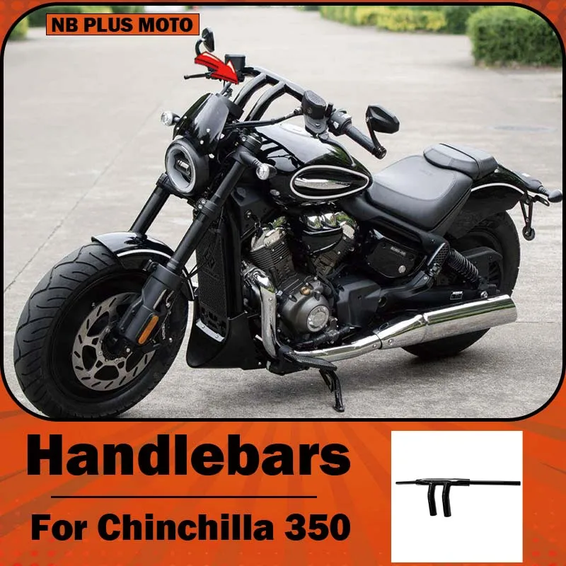 【Premium】For Benda Chinchilla 350 modified T-shaped Harley handlebar, thickened rear tilt handlebar, forward-shifted instrument