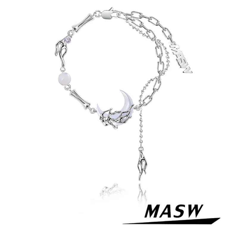 

MASW Original Design Moon Bracelet 2024 Trend New Modern Jewelry High Quality Copper Metal Chain Bracelet For Women Girl Gift