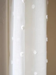 1pc White round ball decorative curtain Polyester Window Screen for living room Bedroom Door Decor Breathable lightweight