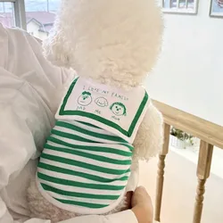 Pull doux pour animaux de compagnie, vêtements pour chiens, col vert marine, glaçure d'été, Teddy, t-shirt rayé, Bichon, Frise, FN, anian, Yorkshire