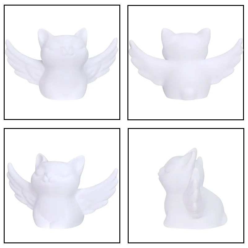 لطيف ليتل الملاك الجناح القط اللعب ثلاثية الأبعاد مطبوعة الملاك الجناح القط النحت التماثيل منضدية حلية ديكور منزلي هدايا الاطفال #6