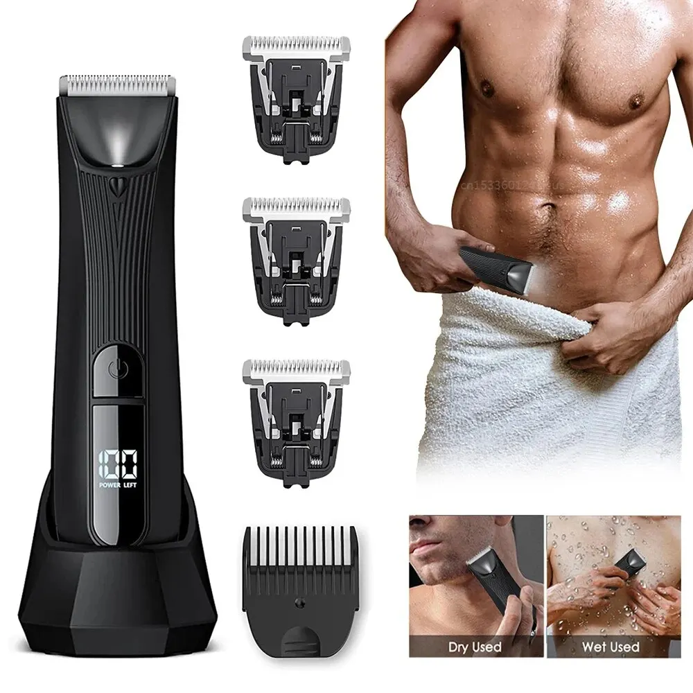 Shaver for Sensitive Areas Body Trimmer For Men Painless Epilator Rechargeable Shaver For IPX7 Electirc Body Hair Trimmer