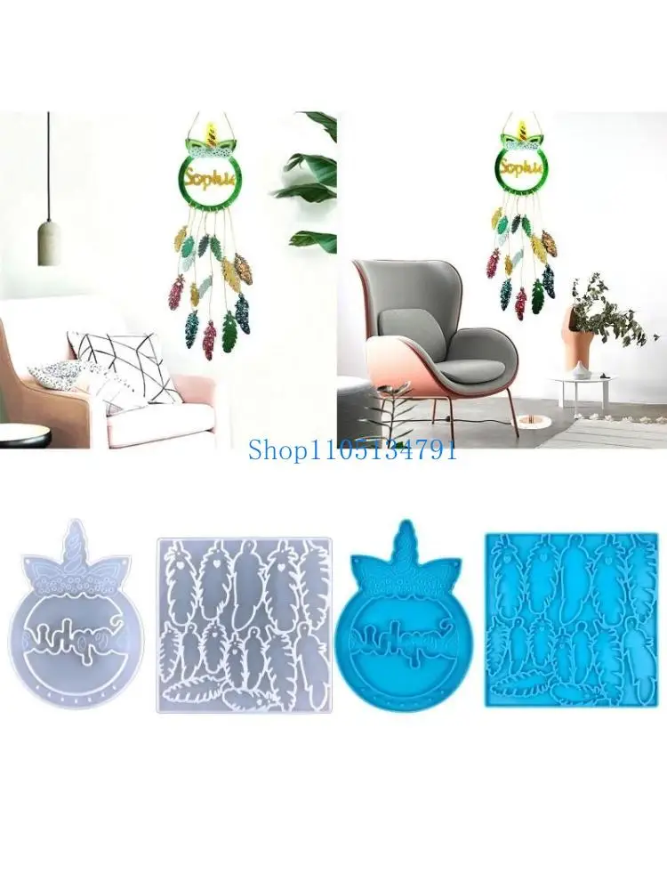 98km Wind Mould DIY Molds Featehr Wind Chimes Casting Silicone Resin Mold for Pendant Home Decor Wall Hanging Ornament