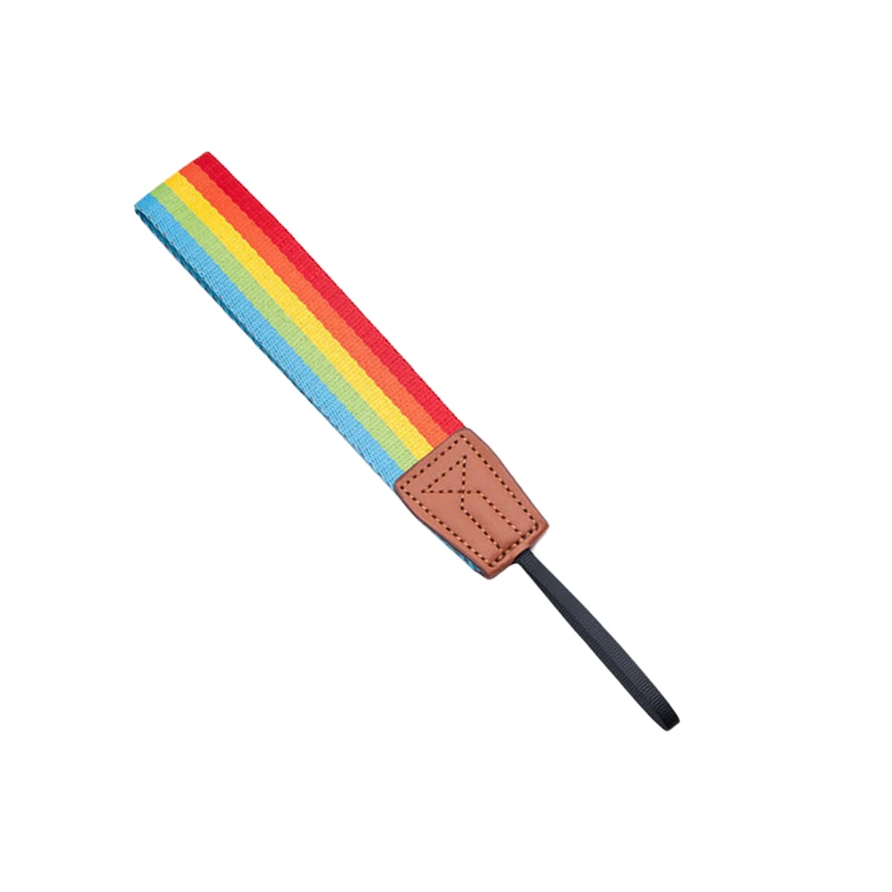 

Rainbow Stripe Camera Wristband Micro Single Hand Lanyard Bands Durable Material Travel Camping Hiking Sports Anti Slip Damage