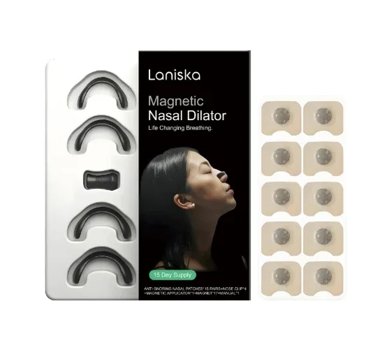 

Skin-Safe Magnetic Nasal Strip Starter Kit, Dual Action for Sports & Snoring Relief, Boost Oxygen Intake