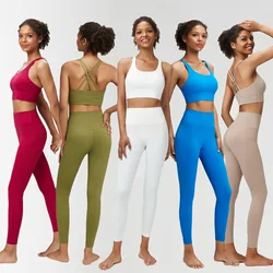 A O Yoga Fitness Women Breathable Gym Yoga Sport Sportswear Sexy Sport Bra Top High Waist Nude Leggings Suit Workout Tracksuit