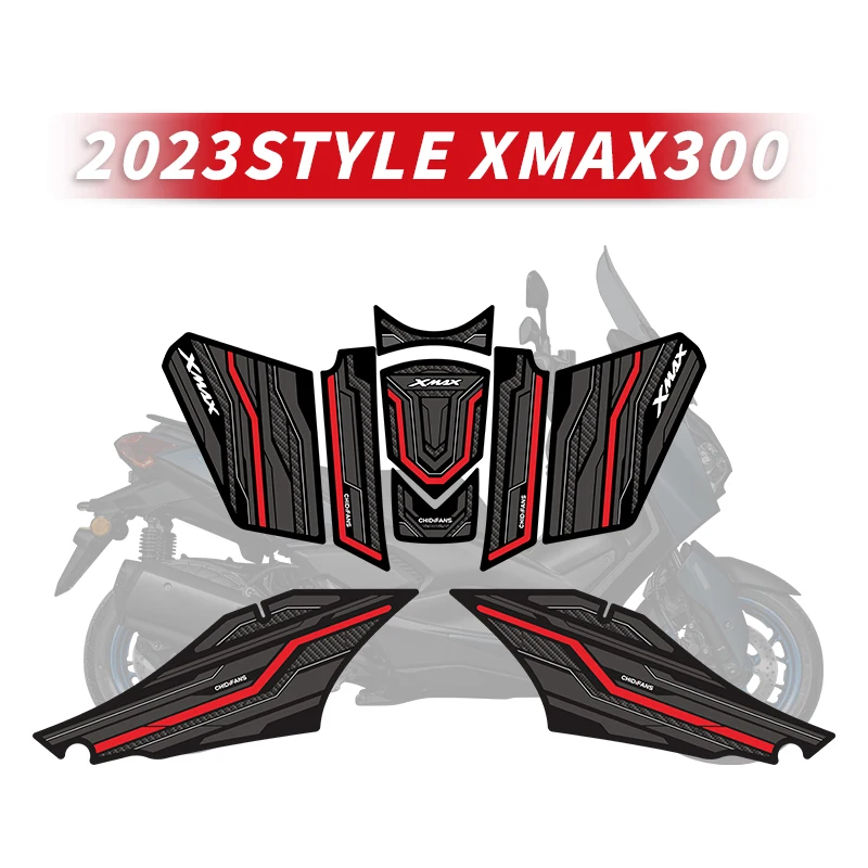 

For YAMAHA XMAX300 2023 Years Motorcycle Rubber Fuel Tank Stickers Kits Of Bike Gas Pad Decoration And Protective Decals