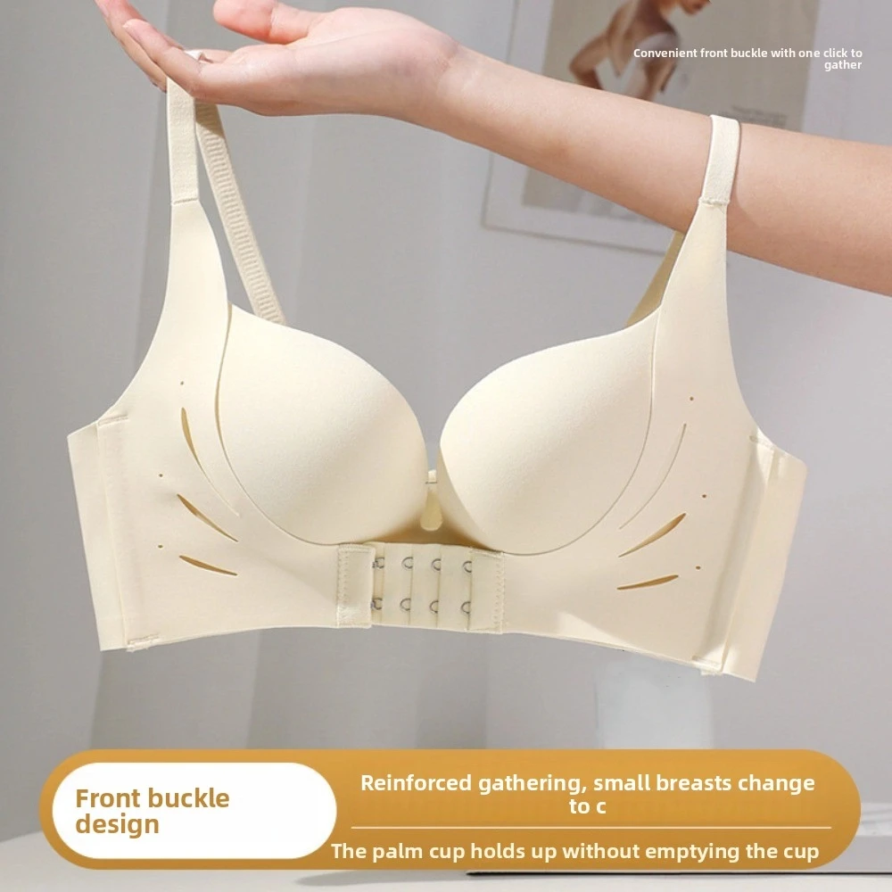 حمالة صدر ناعمة حلوة بإبزيم أمامي لاسلكي عميق على شكل حرف V بدون أثر ومضادة للصدمات حمالة صدر بدون خياطة قابلة للتعديل ومضادة للترهل للنساء والفتيات