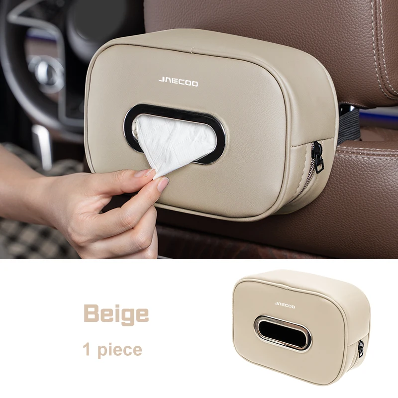Genuine Leather Car Seat Tissue Box Paper Storage Bag Interior Accessories Suitable for Chery Jaecoo J7 J8 J5 J6 2024 2026