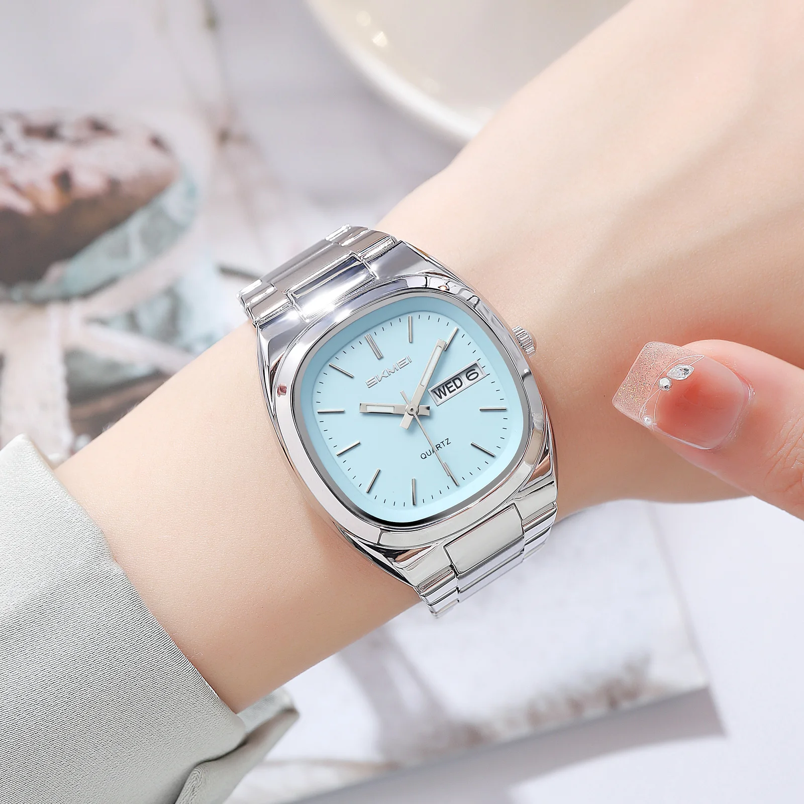Women\'s White Stainless Steel Fashion Quartz Analog Waterproof Dress Wrist Watch Amazon.com: Gosasa Luxury Women main image 2