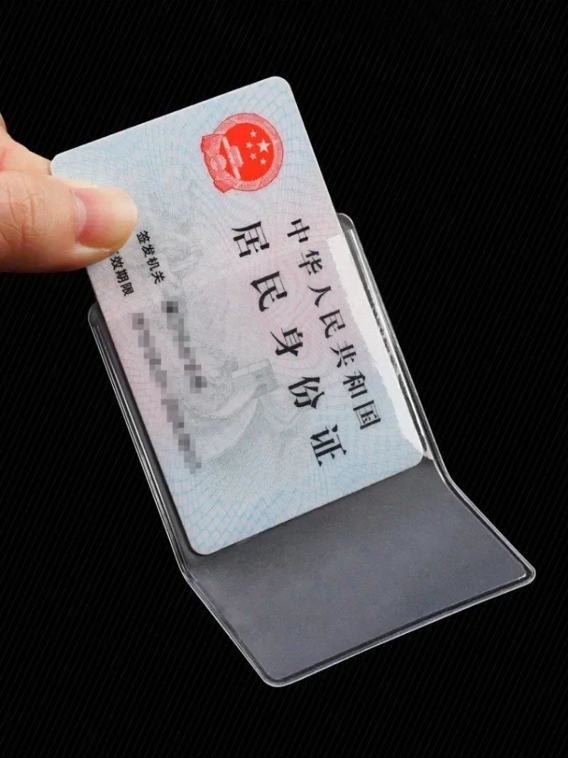 1/5/10pcs 투명 투명 방수 카드 커버 여성 남성 카드 홀더 케이스 신용 카드 은행 ID 카드 배지 보호 슬리브