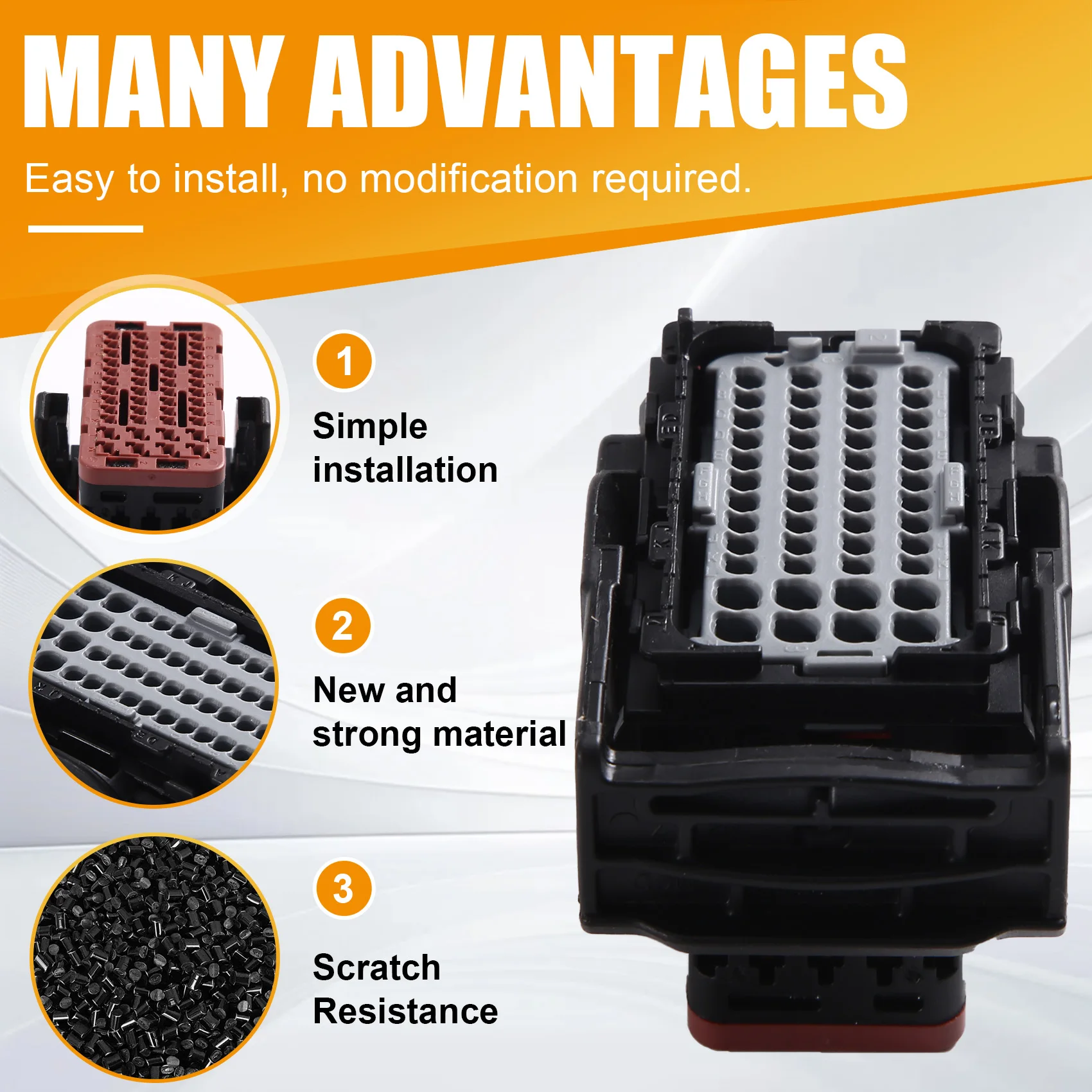 ABDJ-Automotive 64320-3319 48 Pin CMC ECU Waterproof Connector Wire Harness Receptacle CMC ECU
