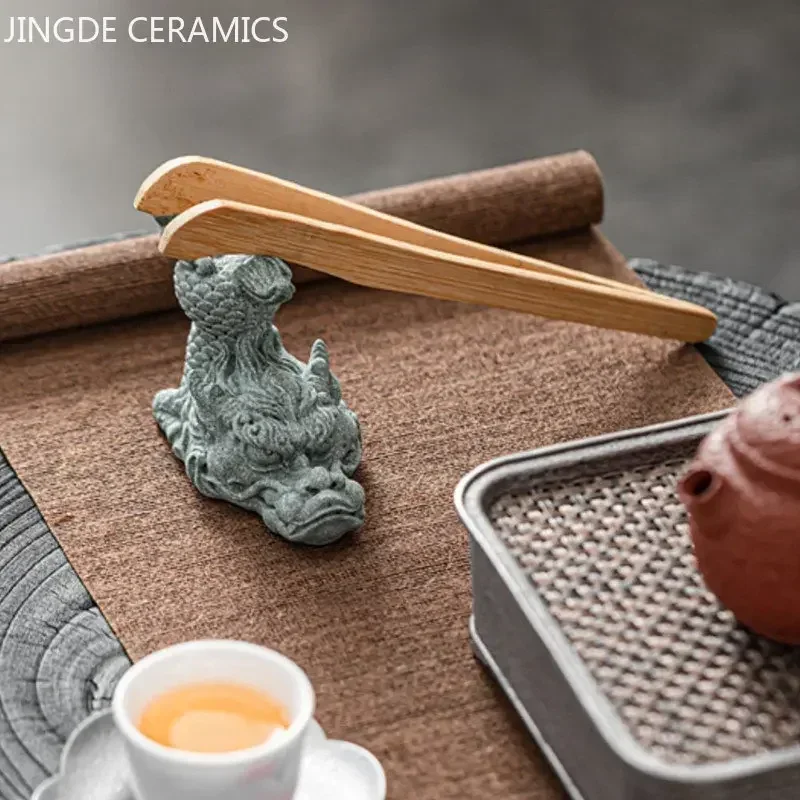 Creative Handmade Stone Tea Pet Decoration Gold Toad Green Sand Stone Animal Statue Fish Tank Landscape Home Tea Tray Ornaments