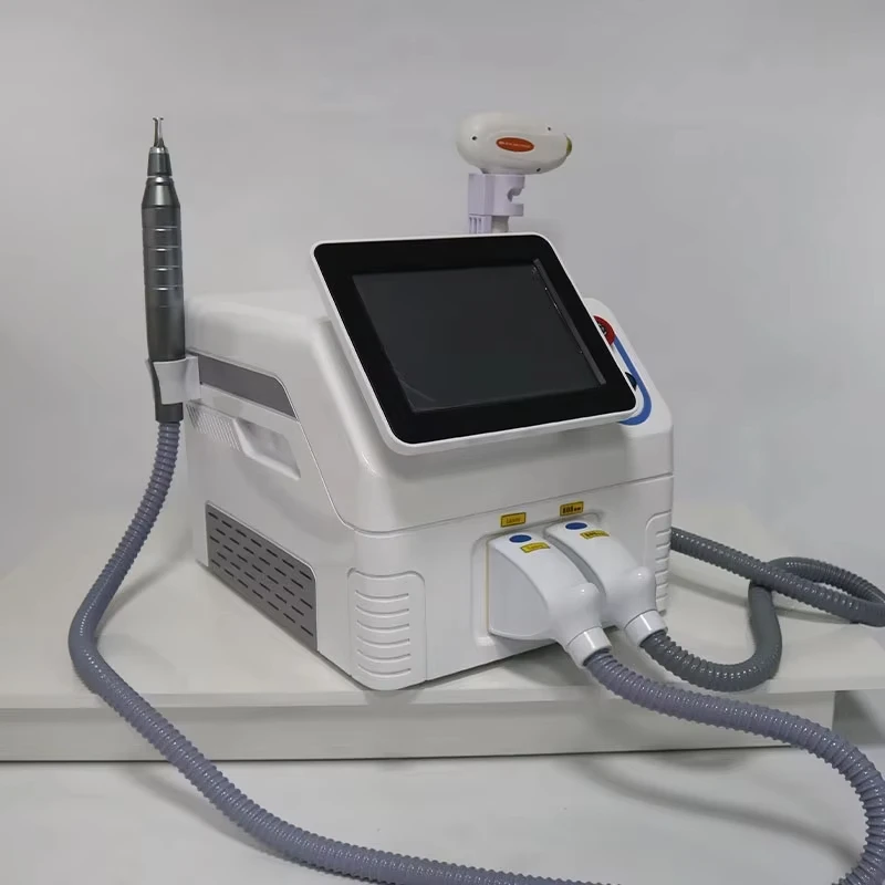 2-in-1プロフェッショナルダイオードレーザー808Nm 755Nm 1064Nmピコ秒Qスイッチマシンヘアタトゥー除去ND Yag永久脱毛