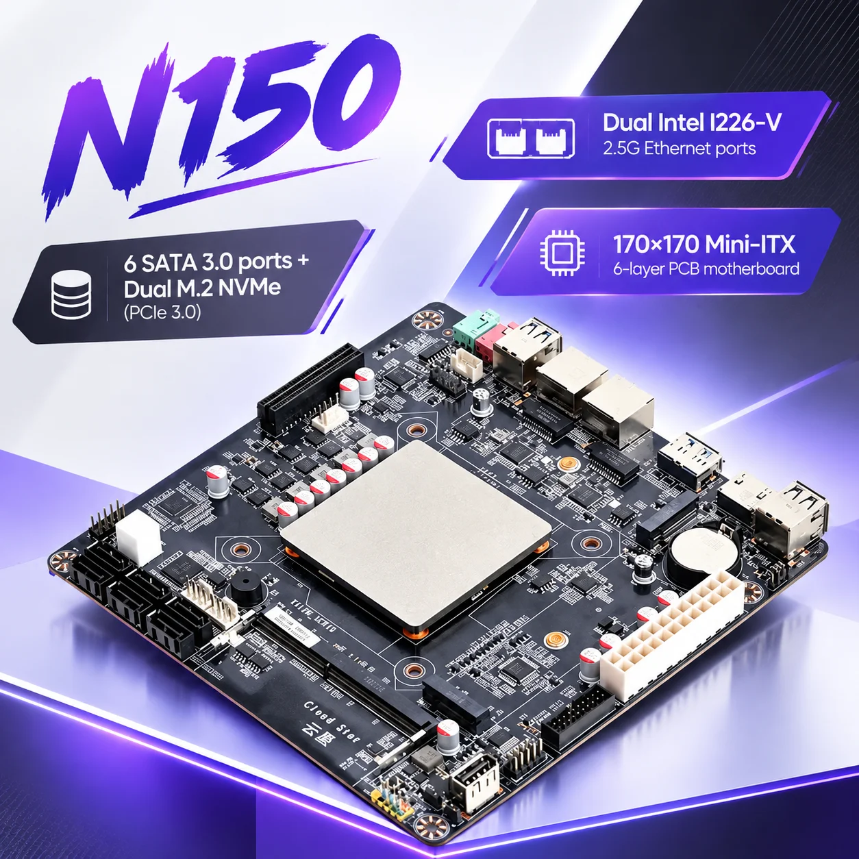 Mini Itx Dual 2.5G Nas Motherboard - Mini‑ITX N150 NAS Motherboard DDR4 32GB