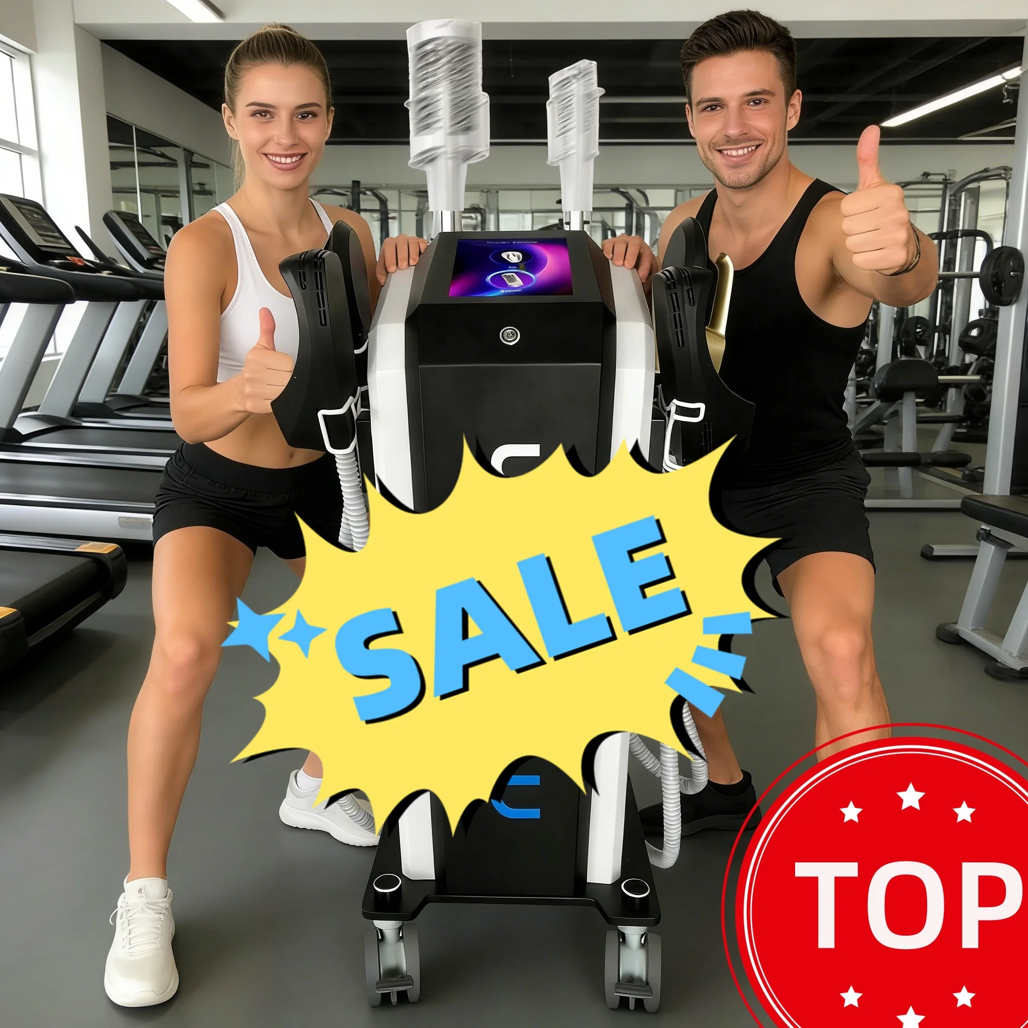 

Professional MYOSLIM EMS + RF Roller Massage Slimming Machine, 360° Rotating RF Roller Fat Burning & Muscle Building