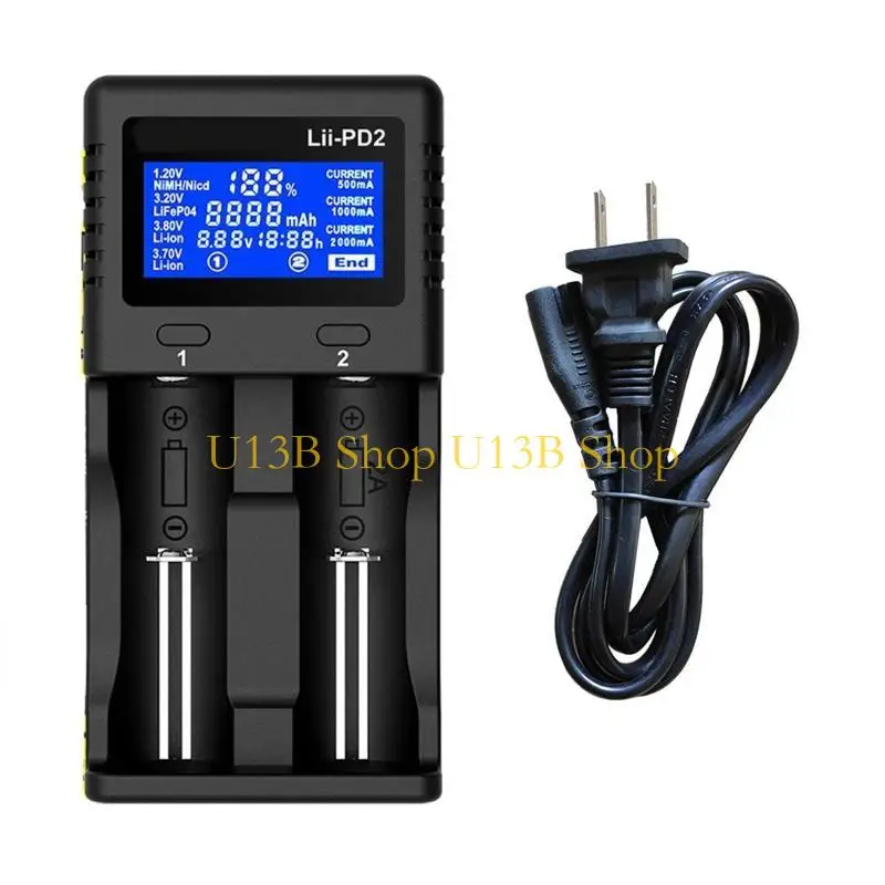 

U13B Адаптер для зарядки аккумулятора Универсальное зарядное устройство PD2 с двумя разъемами, вилка стандарта ЕС/США для 18650