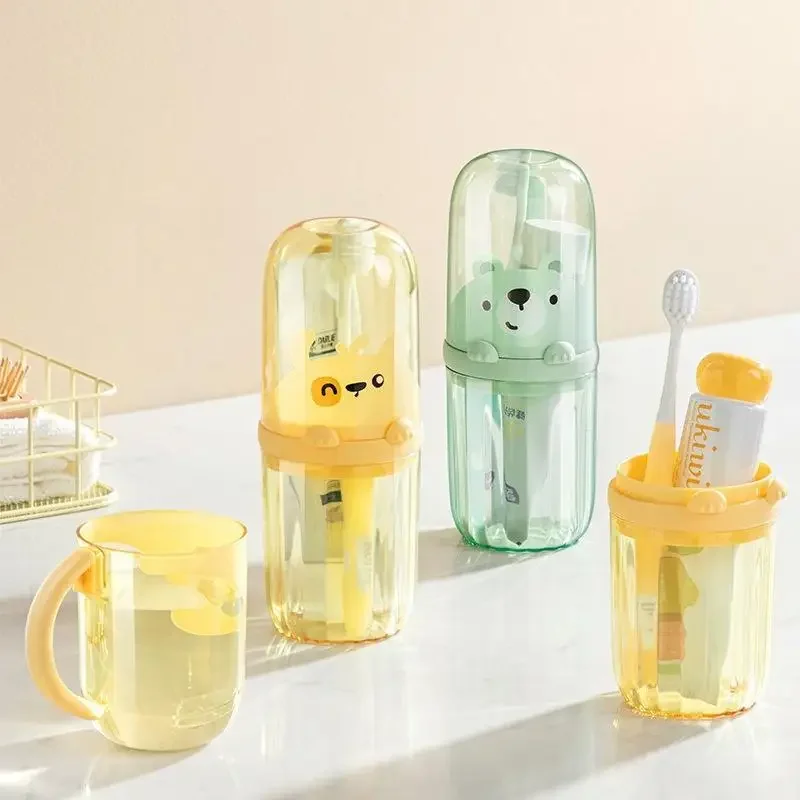 Travel Mouthwash Cup, Brushing Cup, Toothbrush, Toothbrush Cup, CHILDREN'S Set, Portable Home Washing and Toothpaste Storage