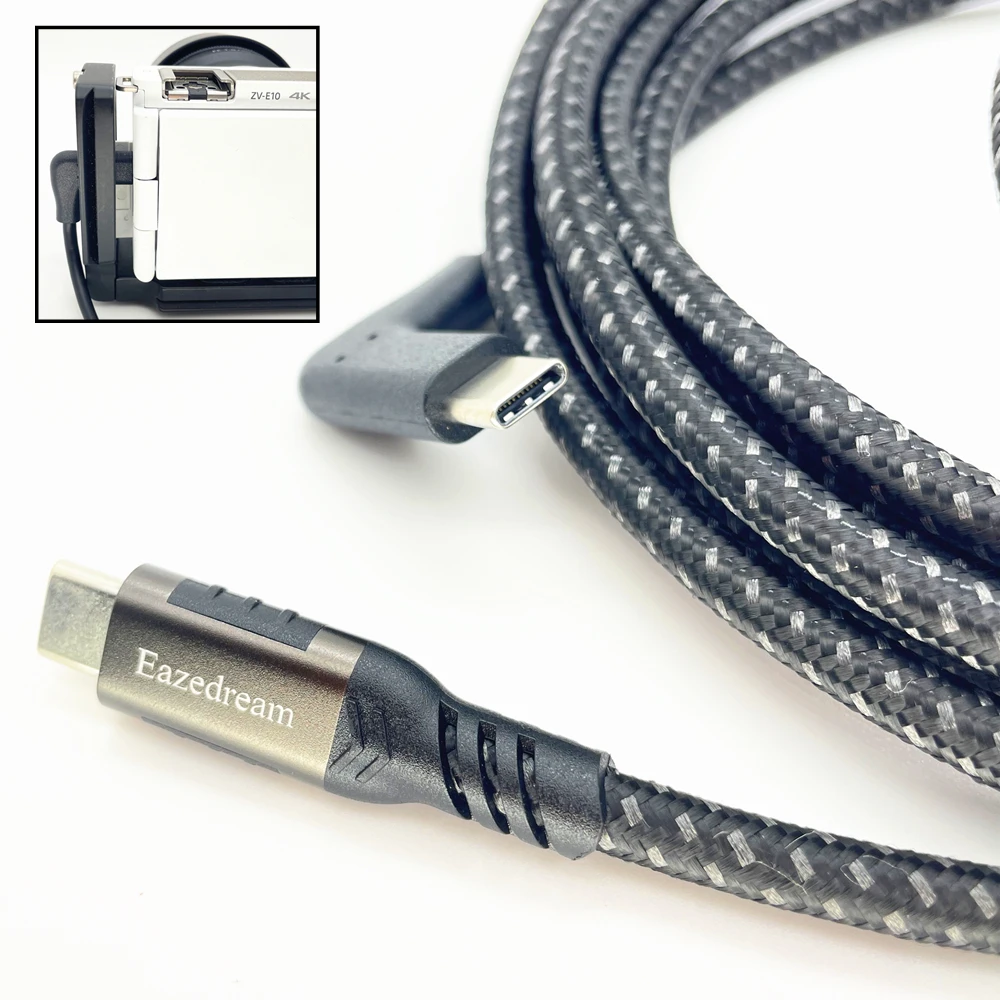 3m Type-C USB 3.0 to USB-C Live Streaming Tethered Cable for Sony ZV-1F ZV-E10 ZV1M2 A7R5 A7R4 A7R V , A7S III A6700 A7CR A7CM2