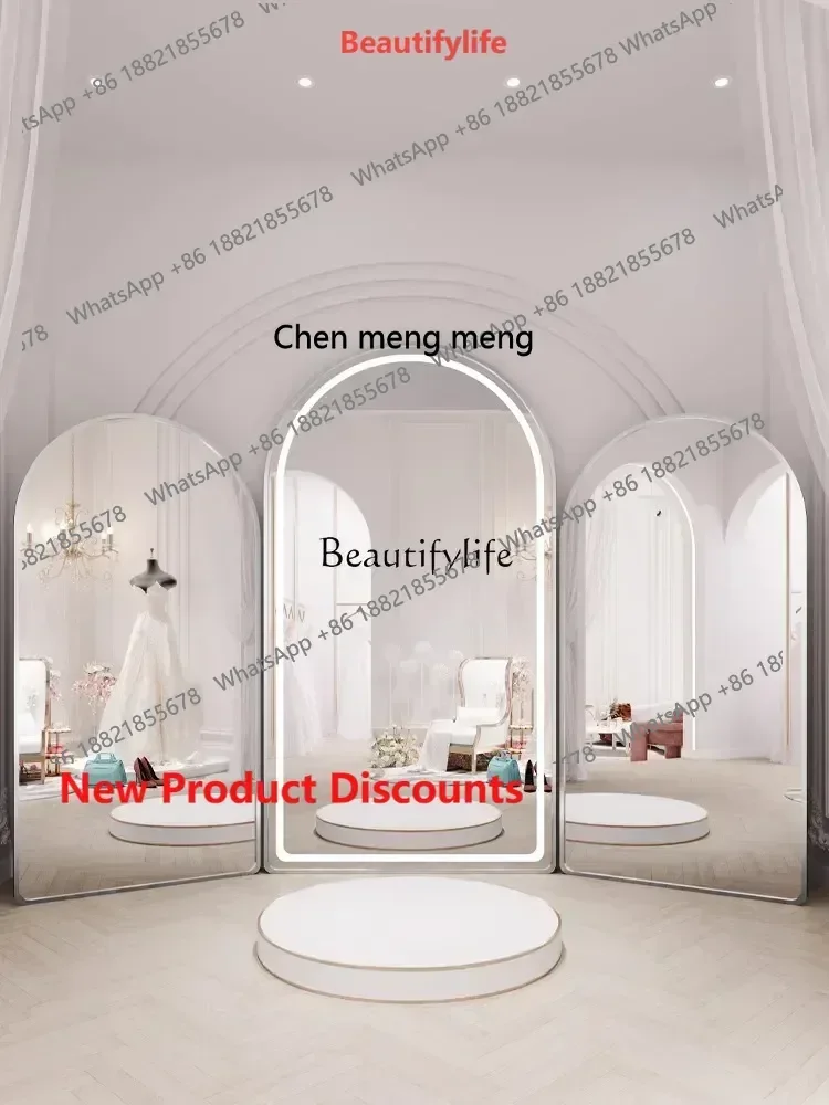 New arrive  Wedding Shop Special Fitting Full Body Floor Mirror Dress Hall Large Mirror Light Luxury