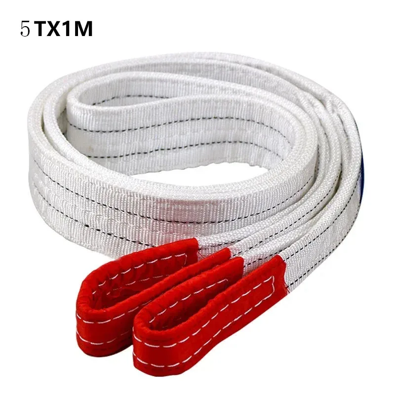 5Ton 8Ton 10Ton Polyester Industrial Lifting Belt Wear Resistant White Flat Lifting Belt Trailer Sling Crane Hoisting Cargo