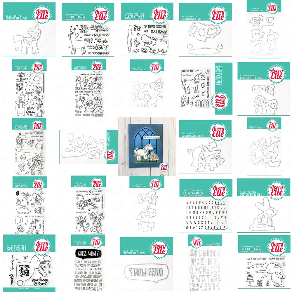 

New Matey Horse Howdy Elephant Dino Bunch Alphas Bunny Guess Alphas Deco Stamps Set Diy Magic Hippo Best Day Metal Cutting Dies