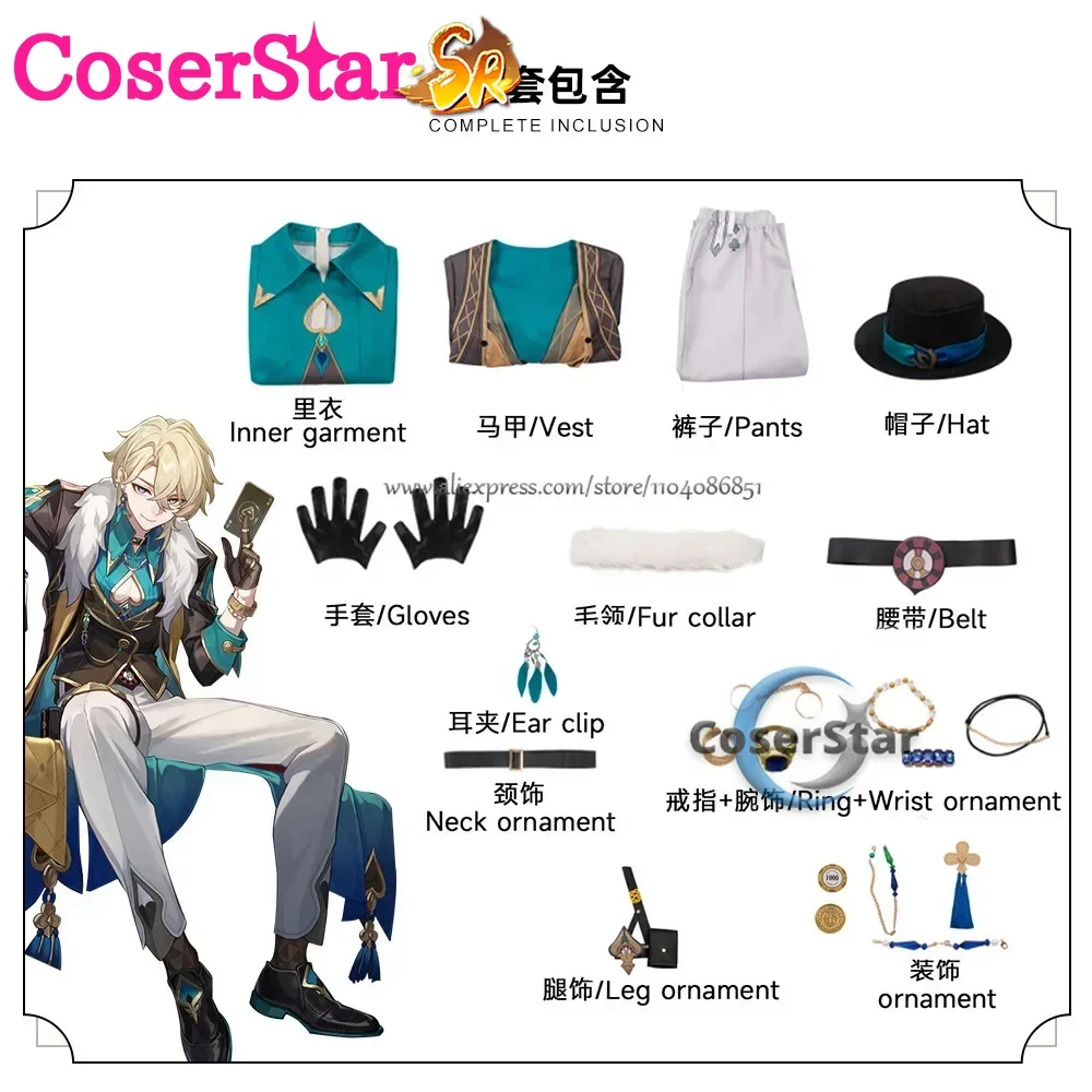 IN MAGAZZINO Gioco Honkai Star Rail Avventurina Costume Cosplay Set Completo Vestito Uniforme Avventurina Costume Cosplay Parrucca Scarpe Puntelli