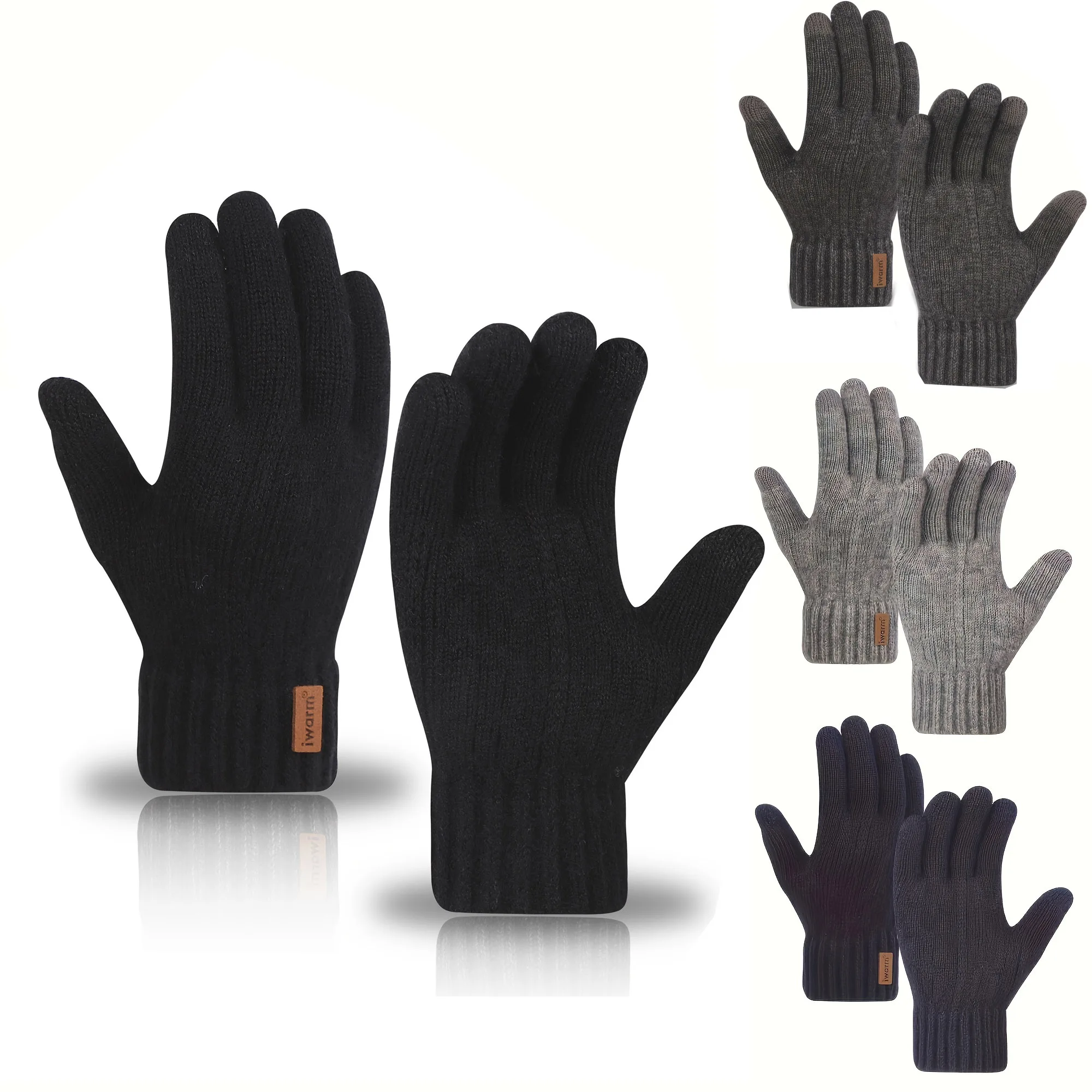 

Winter Men's Warm Gloves Alpaca Touch Screen Plus Fleece Gloves Unisex Warm Cold Knitted Gloves Warm Products For Outdoor Hiking