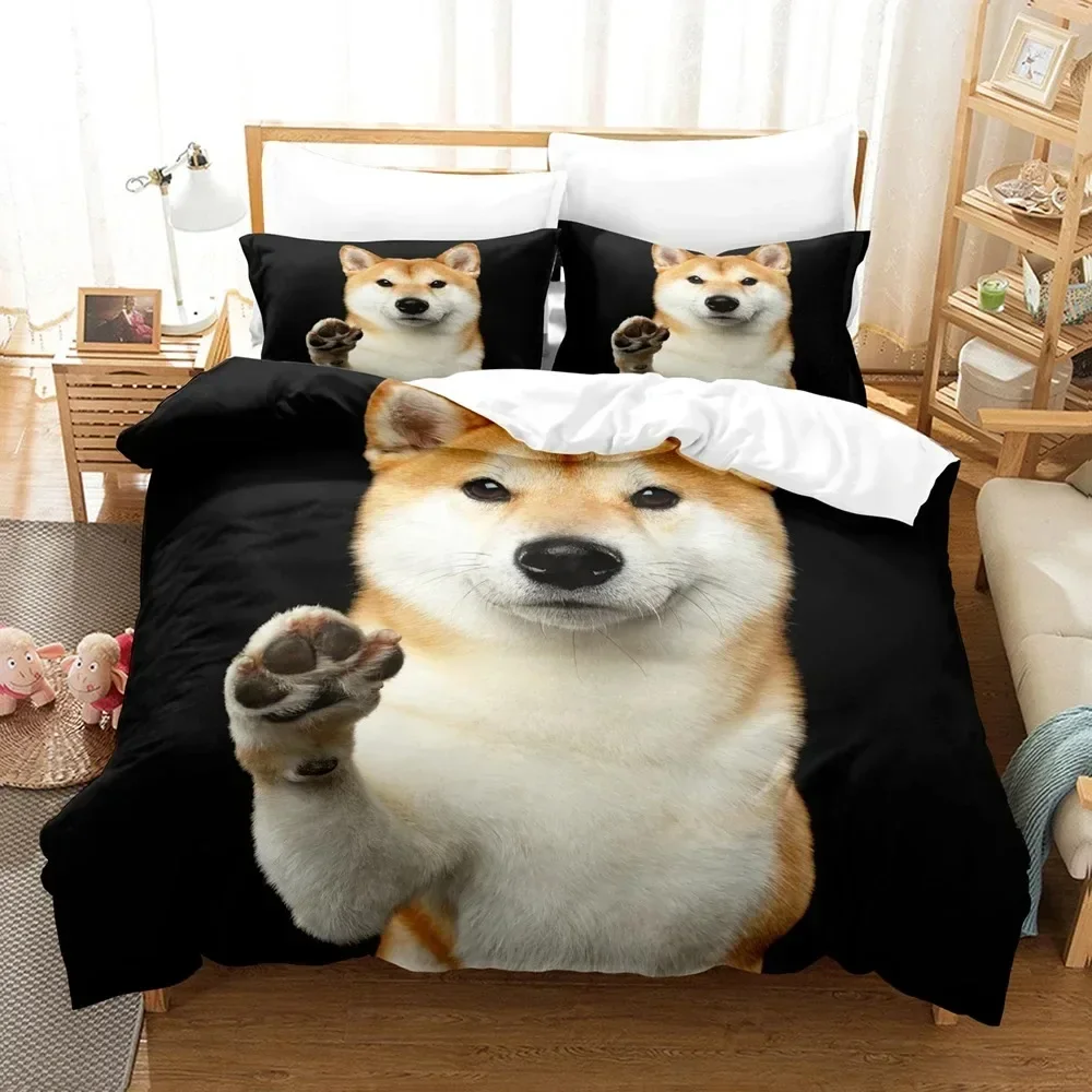 Cute dog Bedding Set Single Twin Full Queen King Size Pet dog Bed Set Aldult Kid Bedroom Duvetcover Sets 3D Print 035 - view 4