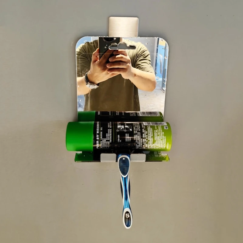 Gương tắm không sương mù có giá đỡ dao cạo, Gương cạo râu chống sương mù để tặng quà tắm