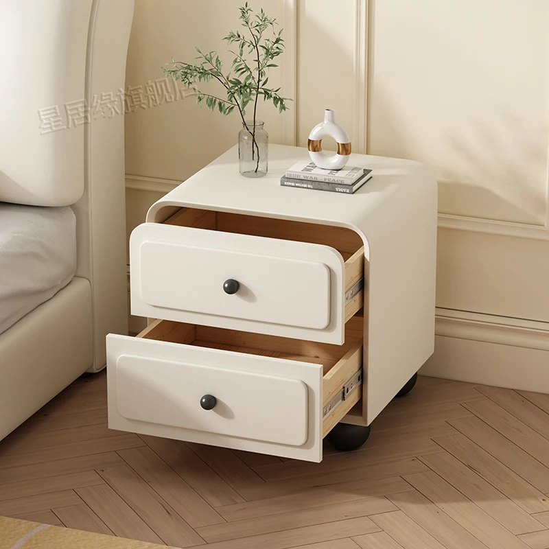 All solid wood small children's cream wind bedside table modern simple light luxury mini Internet celebrity creative bedroom sto