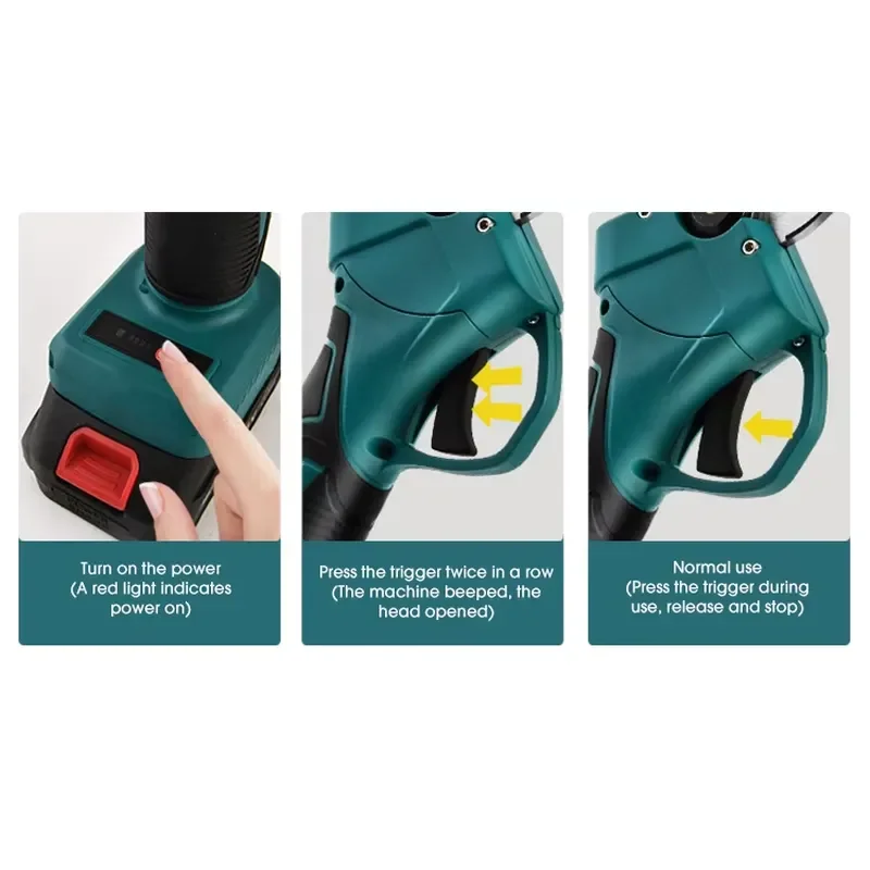 Professional Electric Bypass Tree Pruner Scissor for SENCOE Rechargeable Trimming Shear Pruning Tool with Anti-Slip Grip 21V - view 6