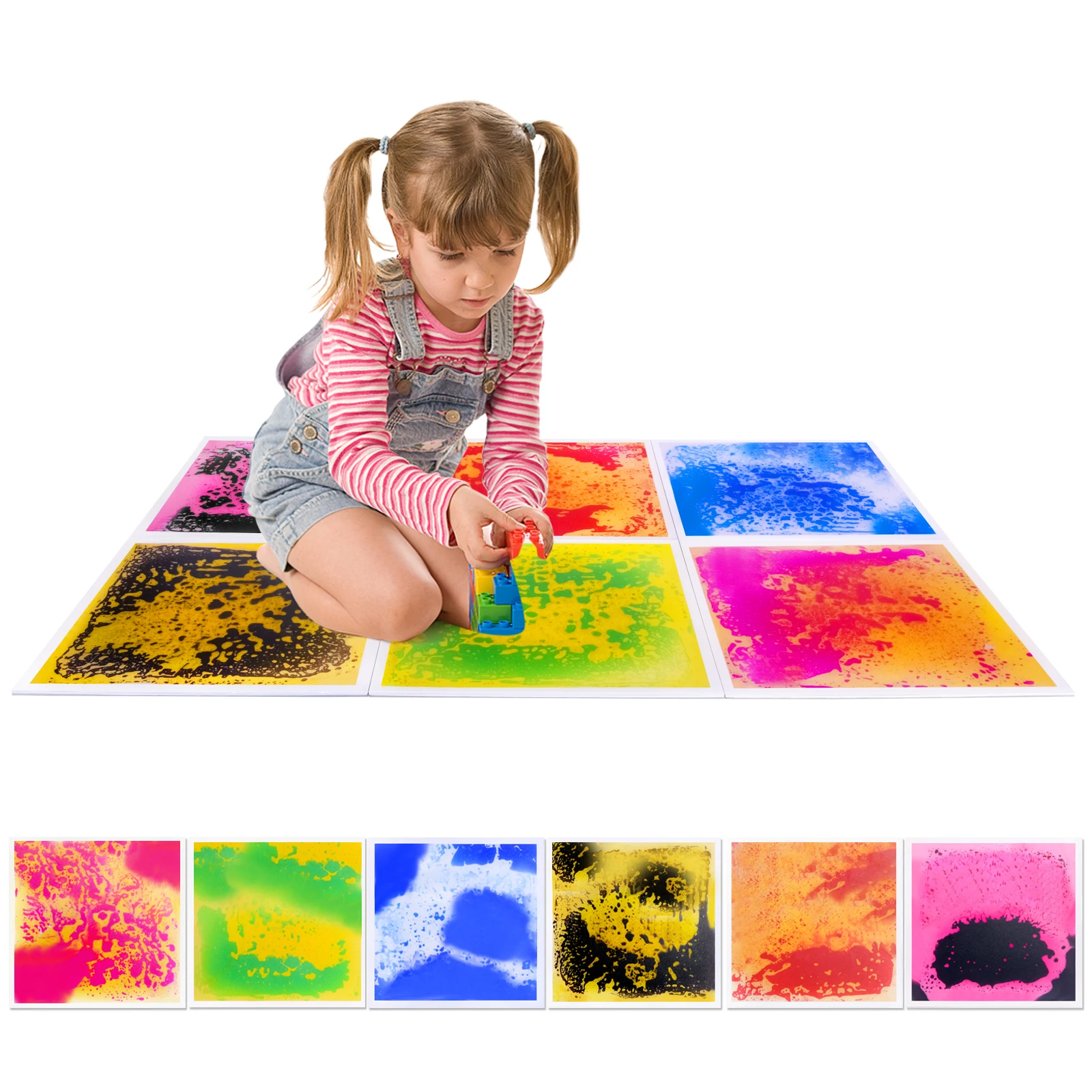 Carrés de carreaux sensoriels texturés imbriqués pour enfants-paquet de jouets de salle d'exploration sensorielle pour le jeu et l'apprentissage des enfants