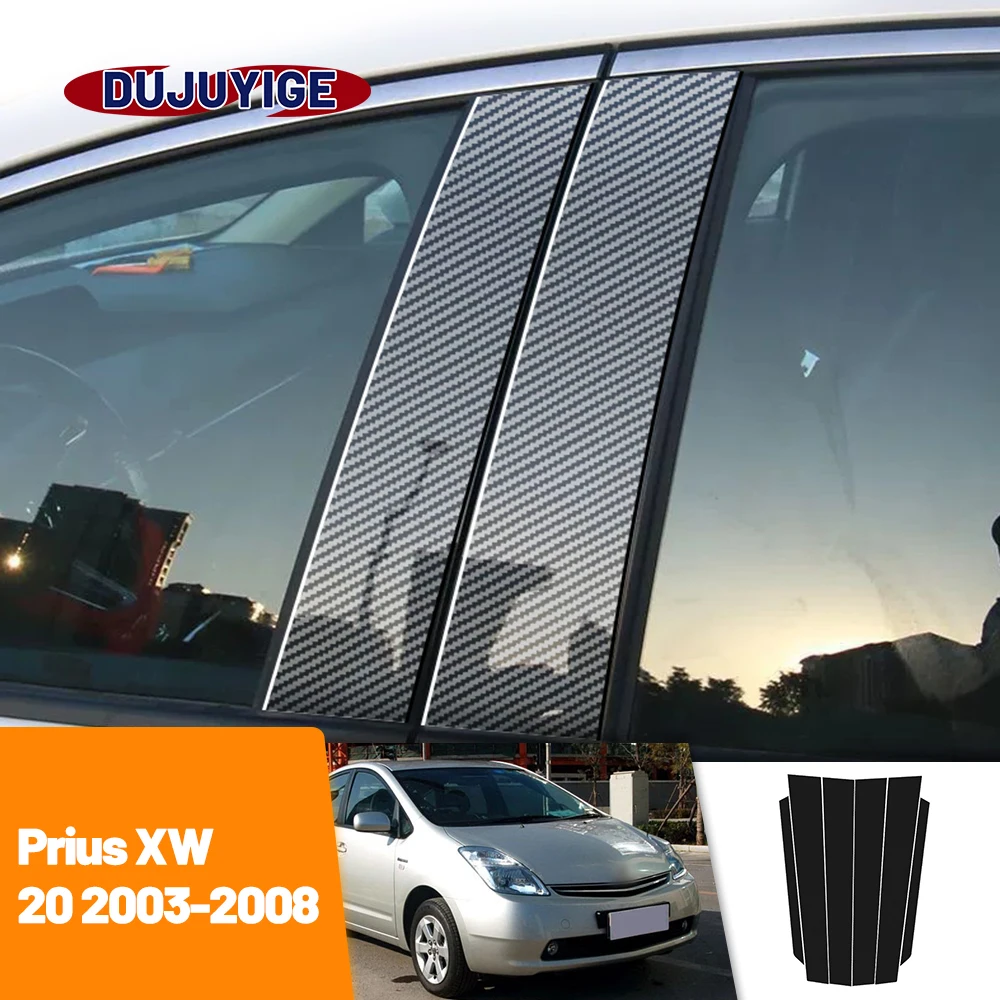 

Для Toyota Prius XW20 2003-2008 2004 2005 2006, оконная дверная колонна из углеродного волокна, накладка на стойку B C, наклейка