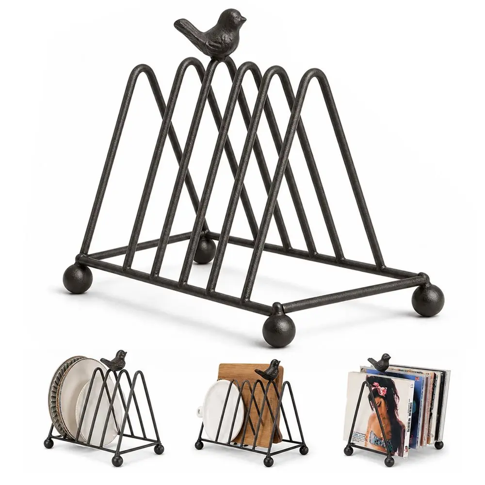 New Iron Bird Dish Rack Layered Wire Construction Pot Lid Rack Rust Resistant Ball Feet Shelf Storage Kitchen Dish Organizer
