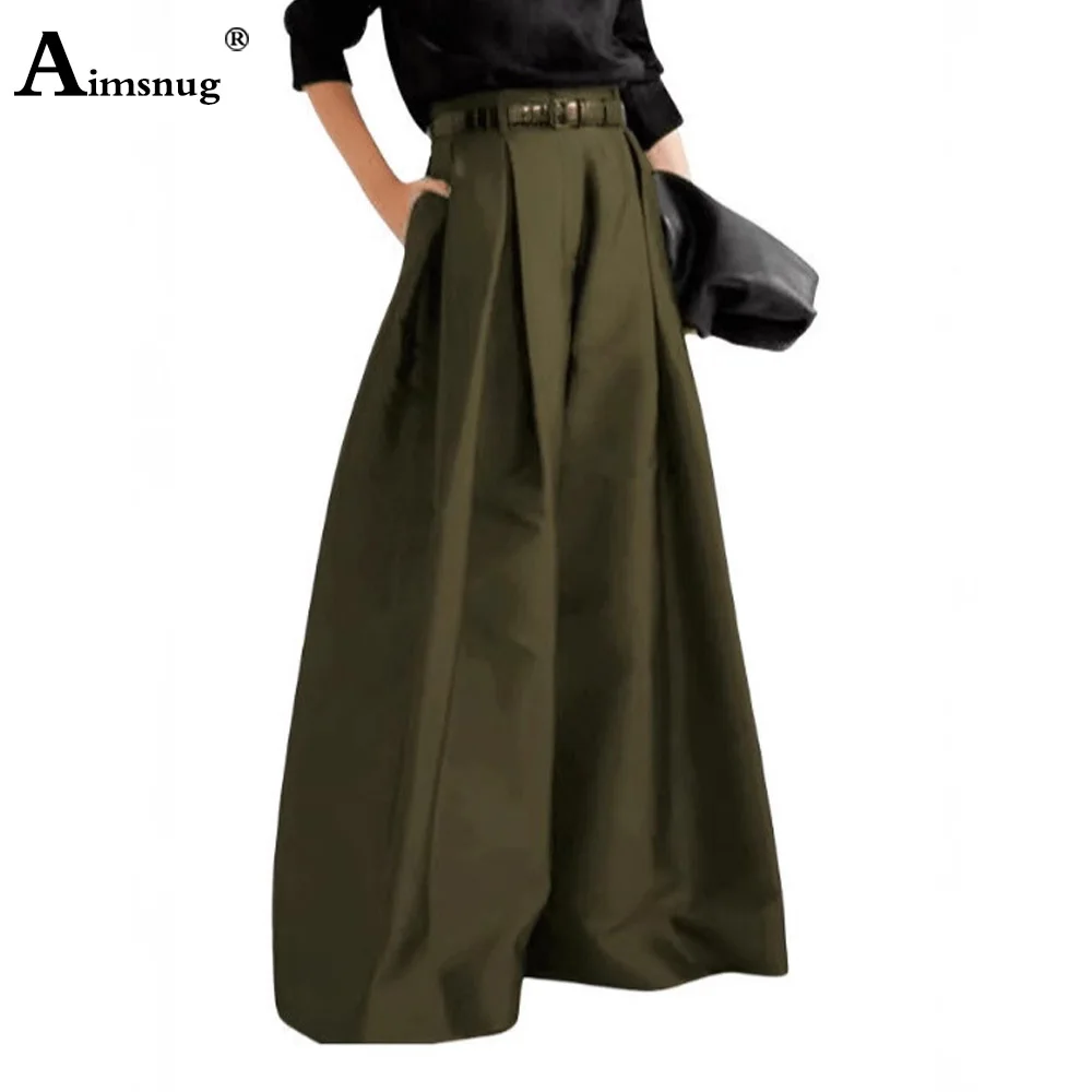 Women High Cut Elegant Fashion Loose Basic Pleated Skirt Pants 2026 Europe Sexy Wide Leg Trousers Ladies Full-Length Bottoms New
