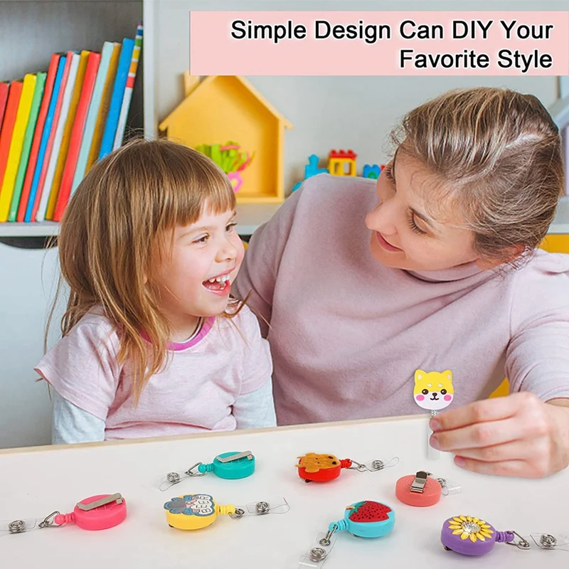 看護と学生のための格納式腹筋カードホルダー、混合無地、吊り下げ剤、50個