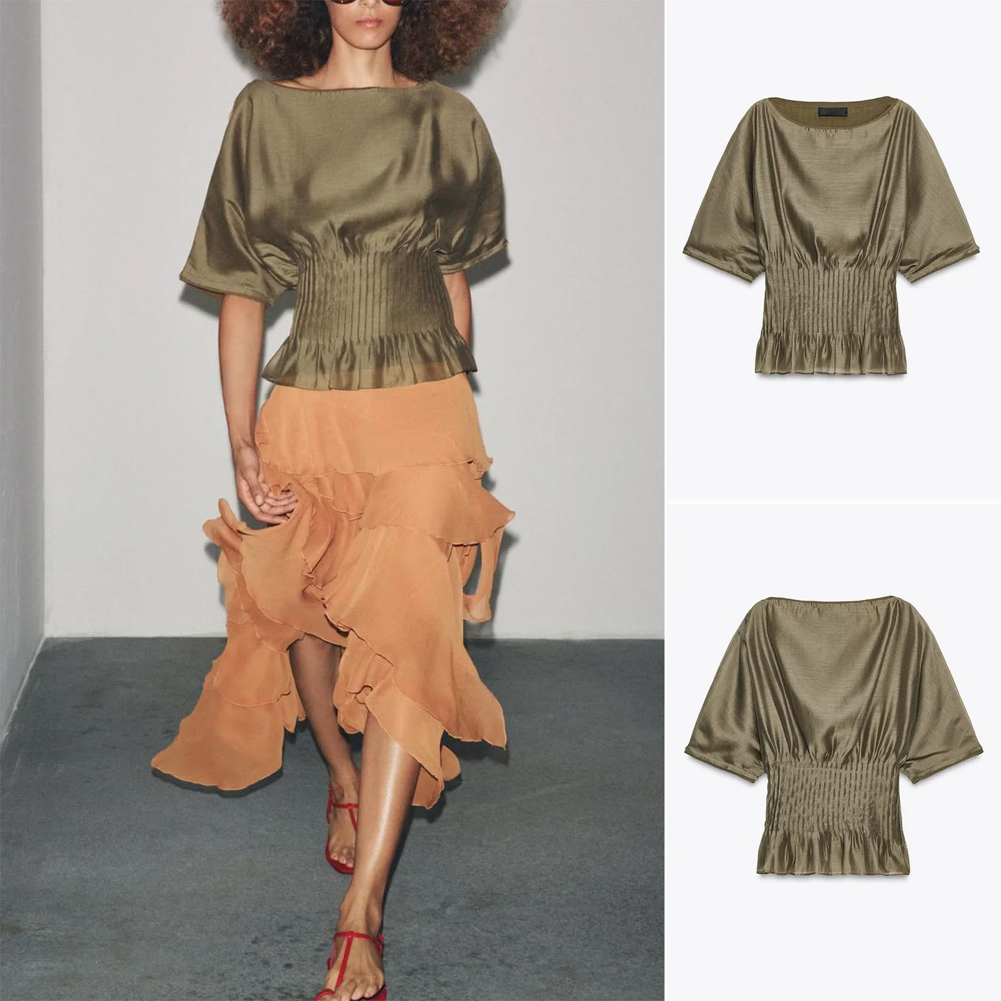 Casual Sle Knitted ort Sve One oulder Bridesmaid Dr with Waist Cinching And Patchwork for Women Autumn Faion