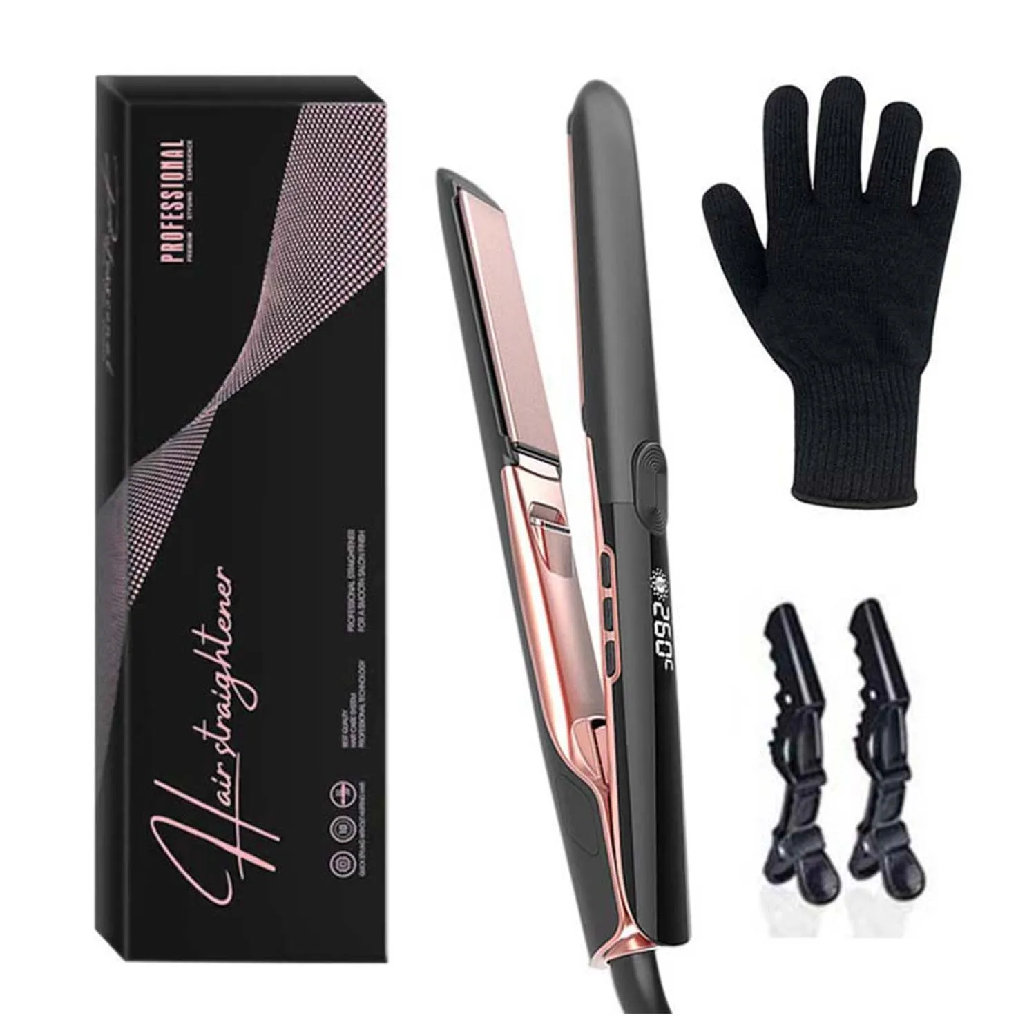 

Professional Ceramic 3D Floating Panel Hair Straightener High Temperature 500F Negative Ion LCD Display Flat Iron