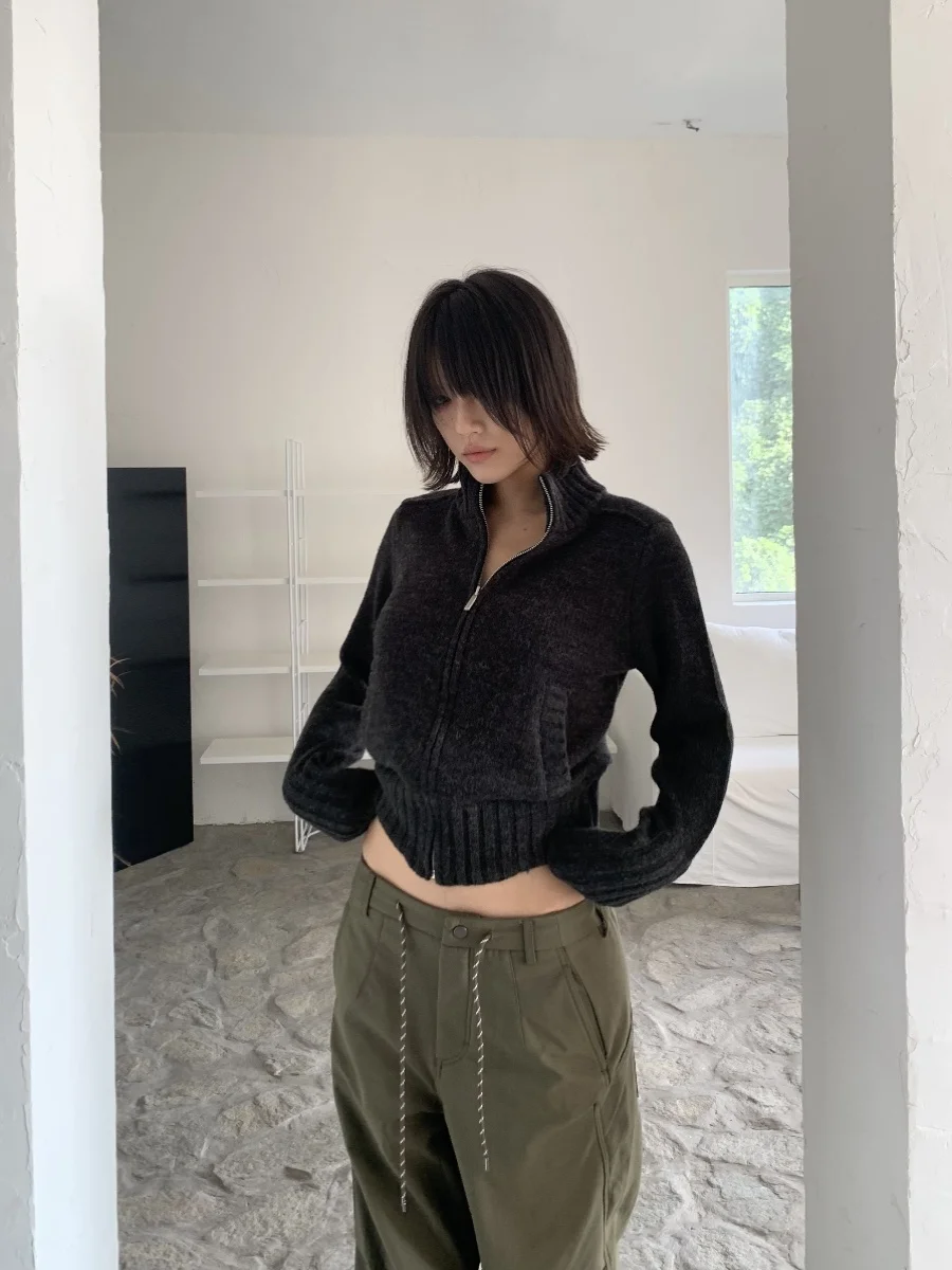 

T Women's ort Knitted Sweater Long Sve Stand Collar Loose Fit Comfortable Sle Outerwear Winter New Arrival