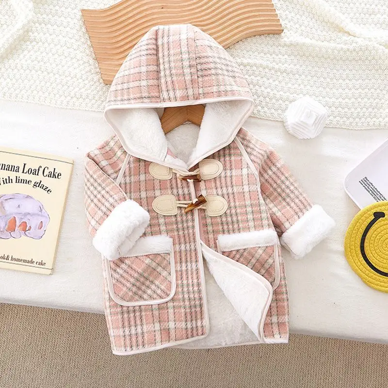 معطف صوفي للخريف والشتاء مع قبعة Fce مبطنة بتصميم منقوش للسيدات ملابس خارجية قابلة للتنفس وسلي