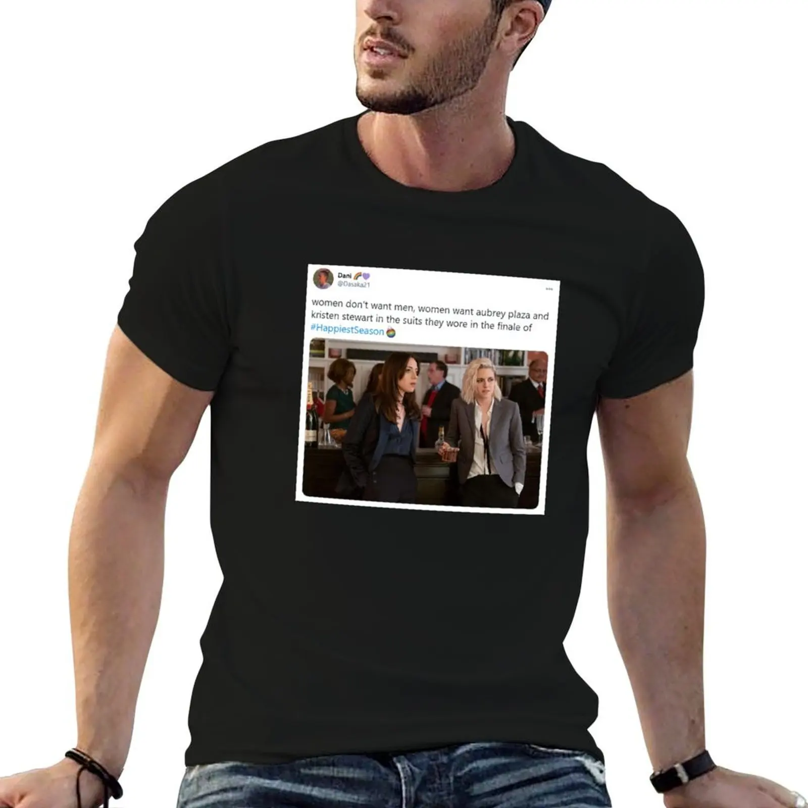 Riley&Abby Happiest Season T-Shirt summer tops Funny t-shirt clothes for men