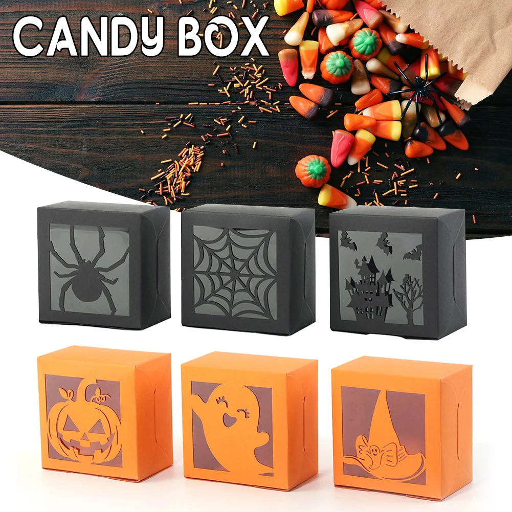 

24 Piece Squared Candys Box Halloween Party Gift Box Multifunctional Biscuits Cake Case